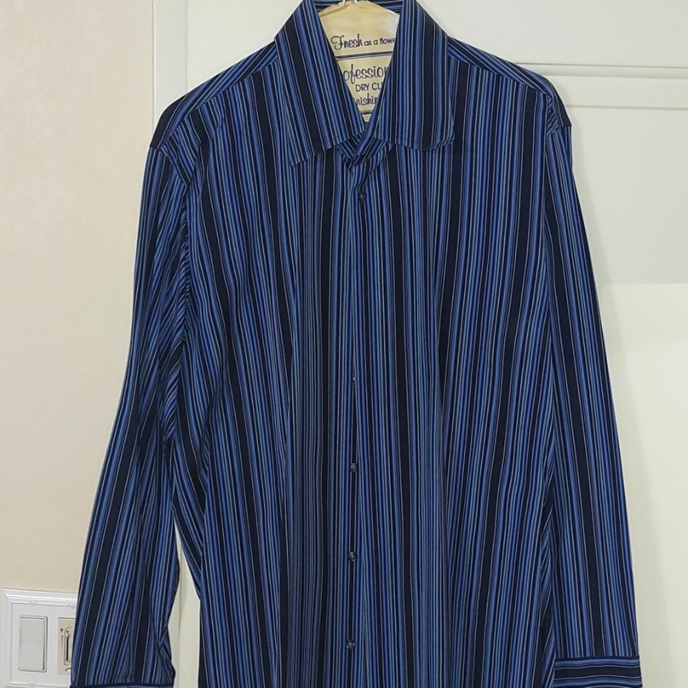 Large blue stripes Dress shirt from Hugo Boss.